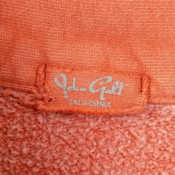 John Galt Sweatshirt Size XL Orange Collard Pullover - Picture 4 of 5